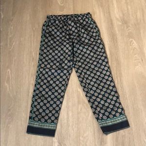 J Crew silk patterned pants